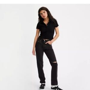 NWOT Levi's 501 High Rise Jeans size 24 button fly black skinny